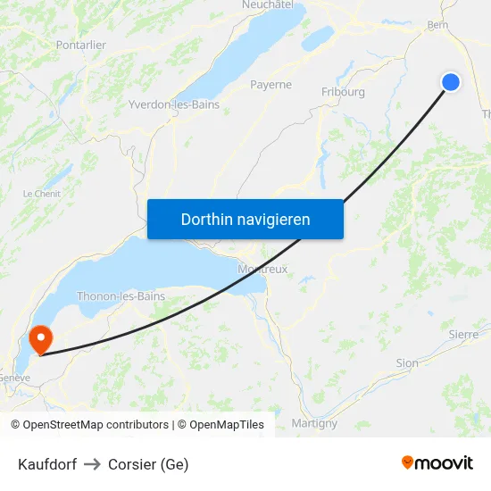 Kaufdorf to Corsier (Ge) map