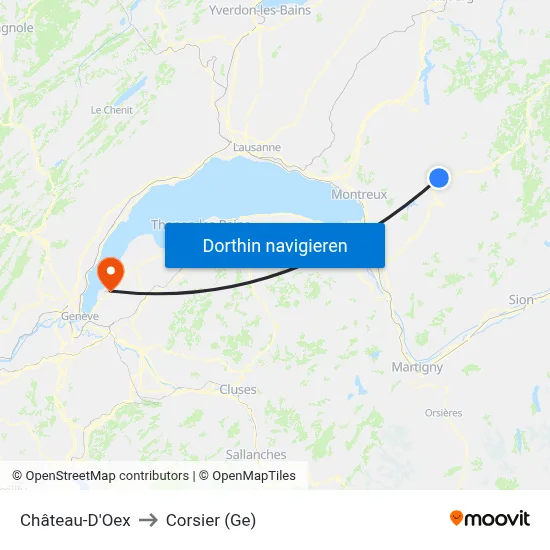 Château-D'Oex to Corsier (Ge) map