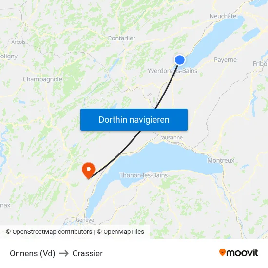 Onnens (Vd) to Crassier map