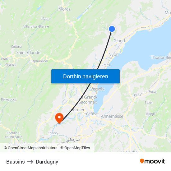 Bassins to Dardagny map