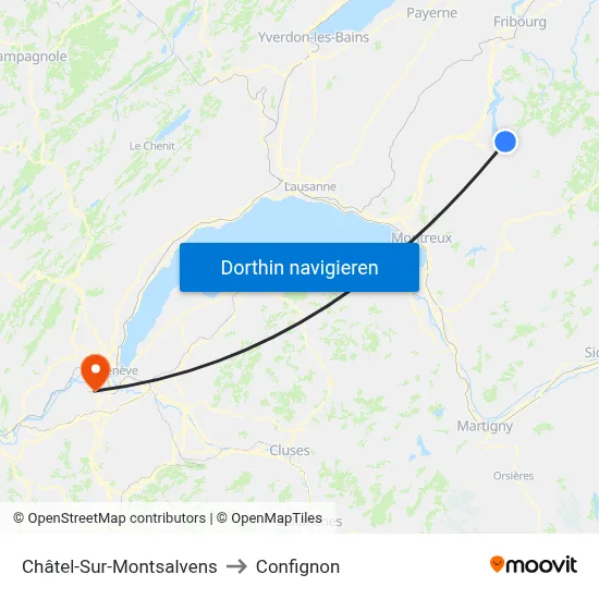 Châtel-Sur-Montsalvens to Confignon map
