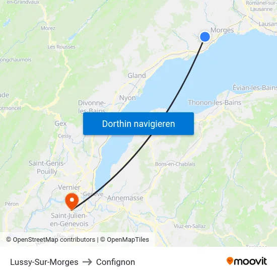 Lussy-Sur-Morges to Confignon map
