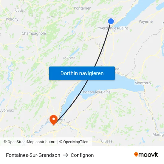 Fontaines-Sur-Grandson to Confignon map
