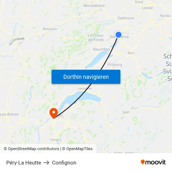 Péry-La Heutte to Confignon map