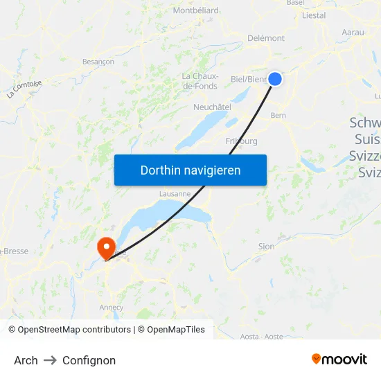 Arch to Confignon map