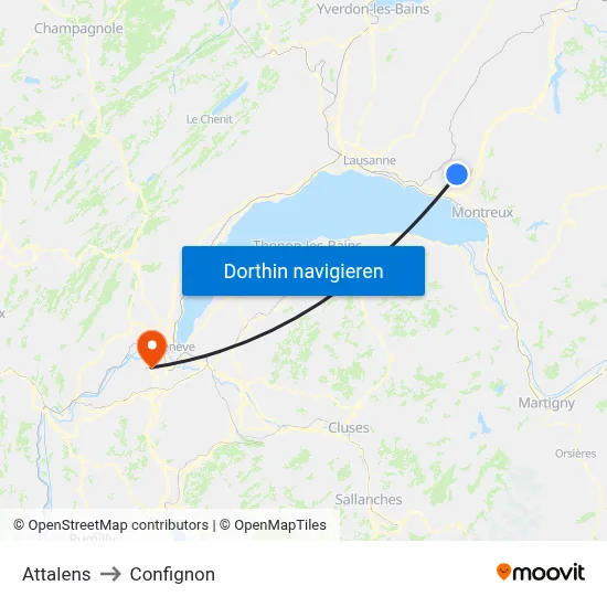 Attalens to Confignon map