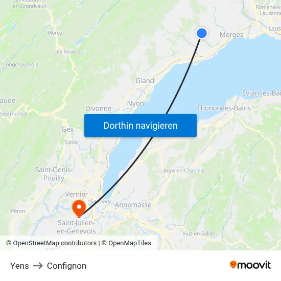 Yens to Confignon map