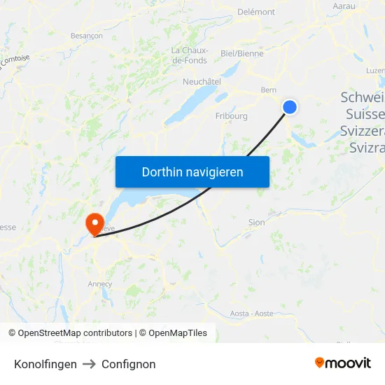 Konolfingen to Confignon map