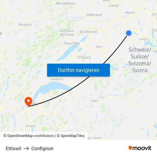 Ettiswil to Confignon map