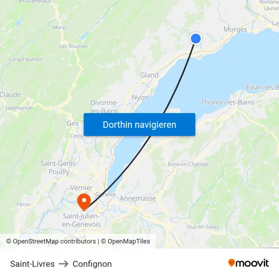 Saint-Livres to Confignon map