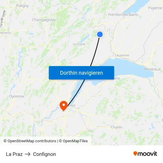 La Praz to Confignon map