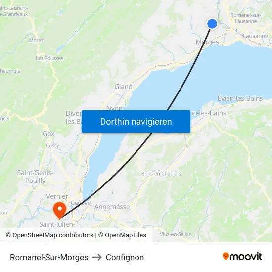 Romanel-Sur-Morges to Confignon map