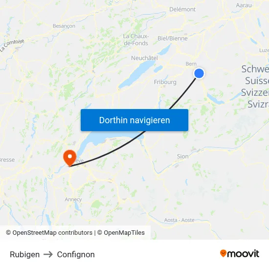 Rubigen to Confignon map