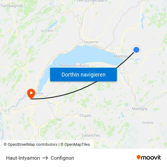 Haut-Intyamon to Confignon map