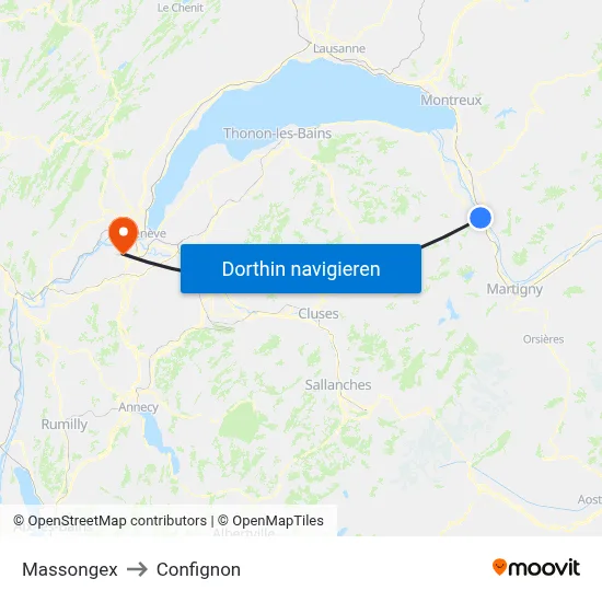 Massongex to Confignon map