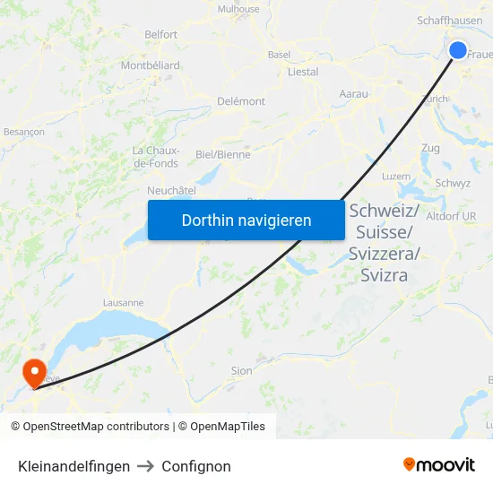 Kleinandelfingen to Confignon map