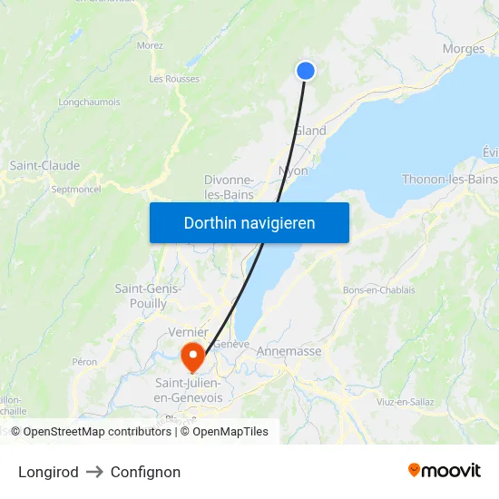 Longirod to Confignon map
