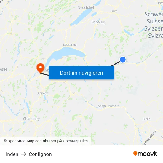 Inden to Confignon map