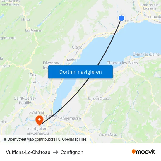 Vufflens-Le-Château to Confignon map