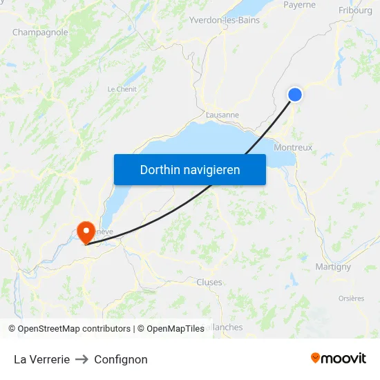 La Verrerie to Confignon map