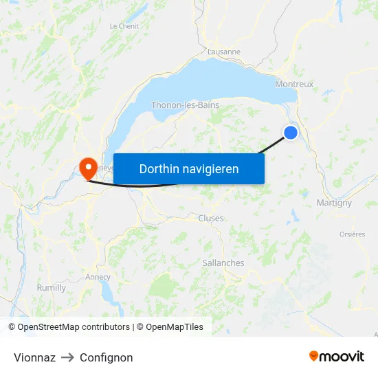 Vionnaz to Confignon map