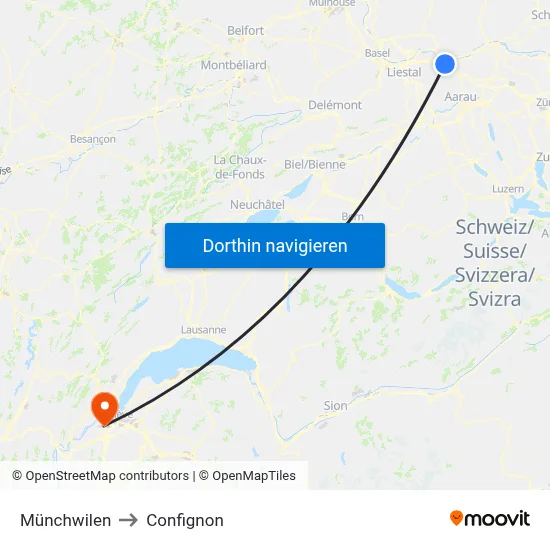 Münchwilen to Confignon map