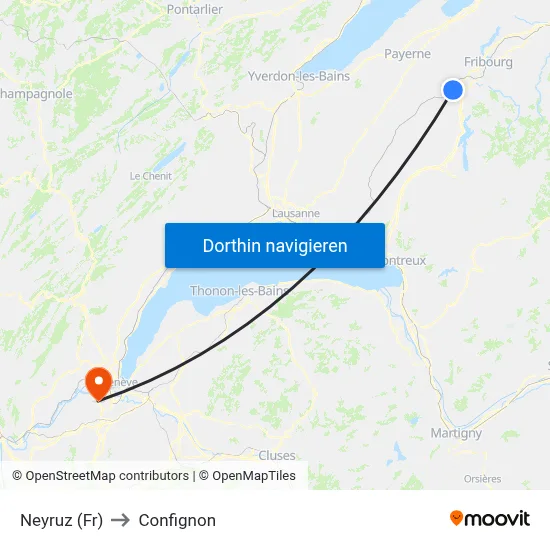 Neyruz (Fr) to Confignon map