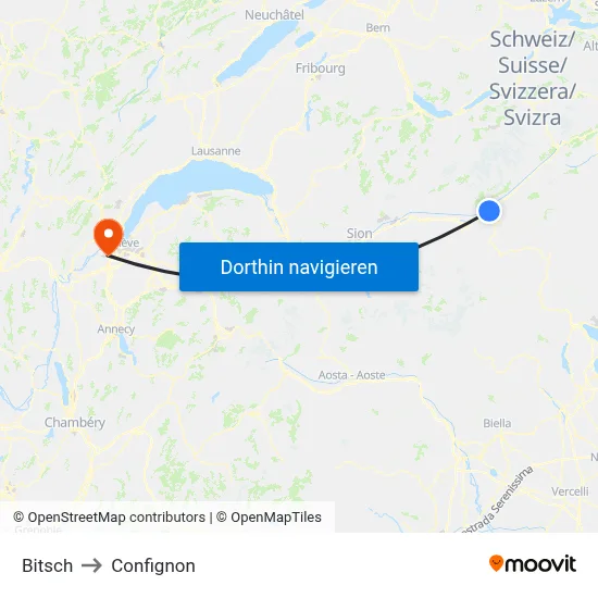 Bitsch to Confignon map
