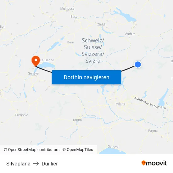 Silvaplana to Duillier map