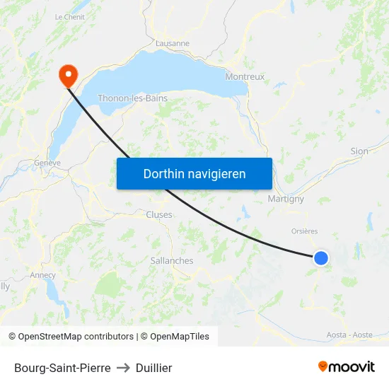 Bourg-Saint-Pierre to Duillier map