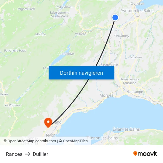 Rances to Duillier map
