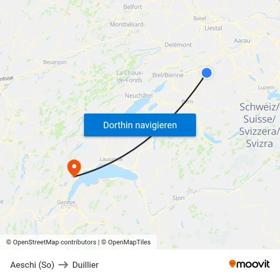 Aeschi (So) to Duillier map