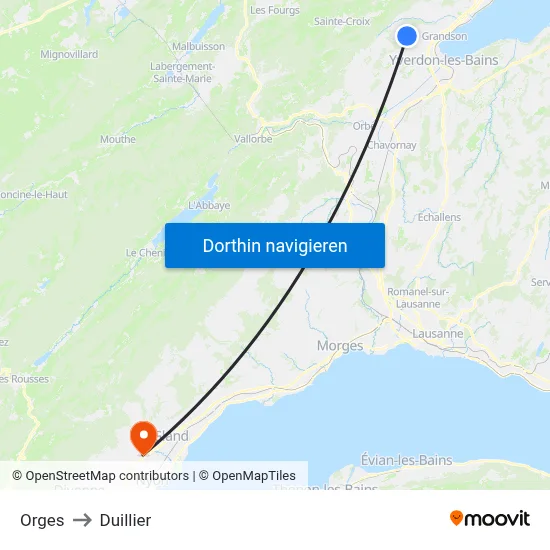 Orges to Duillier map