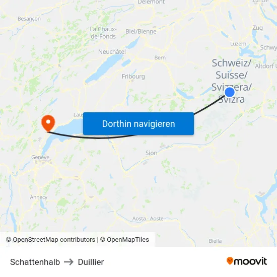 Schattenhalb to Duillier map