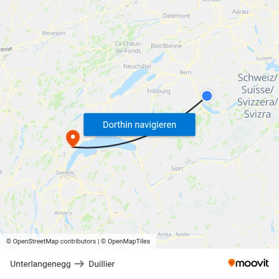 Unterlangenegg to Duillier map