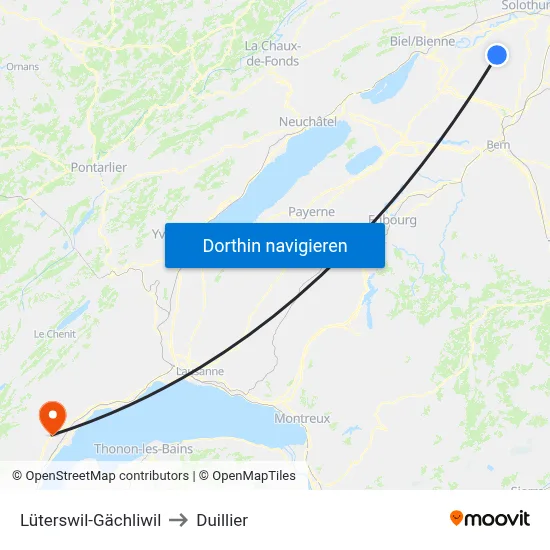Lüterswil-Gächliwil to Duillier map