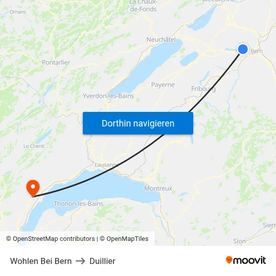 Wohlen Bei Bern to Duillier map