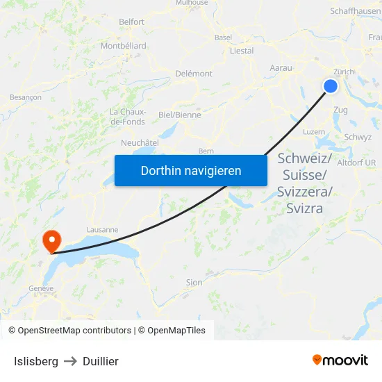 Islisberg to Duillier map