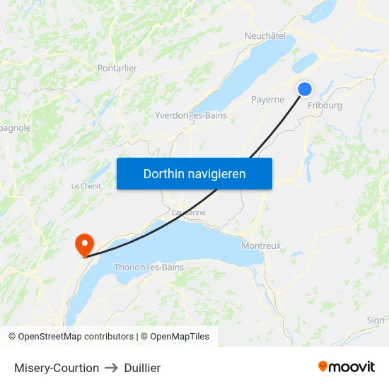 Misery-Courtion to Duillier map