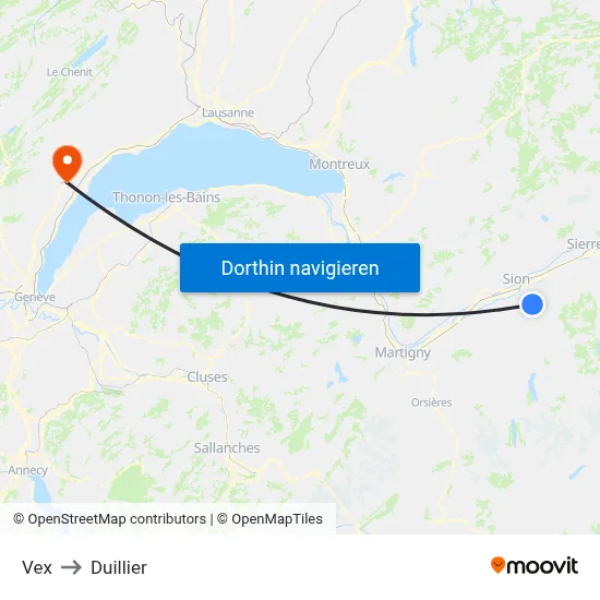 Vex to Duillier map