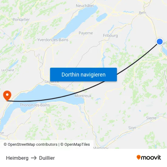 Heimberg to Duillier map