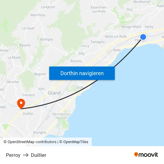 Perroy to Duillier map