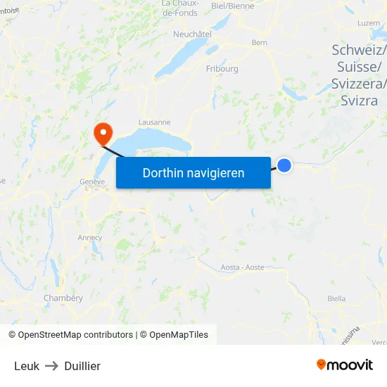Leuk to Duillier map