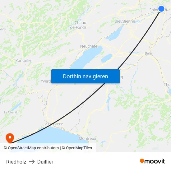 Riedholz to Duillier map