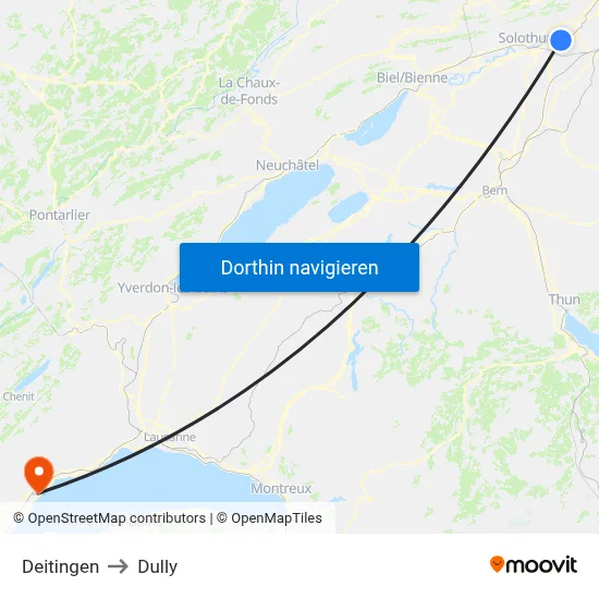Deitingen to Dully map