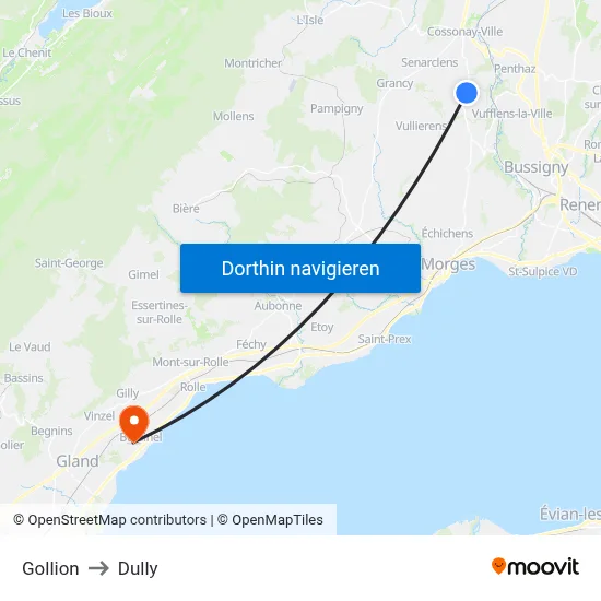 Gollion to Dully map