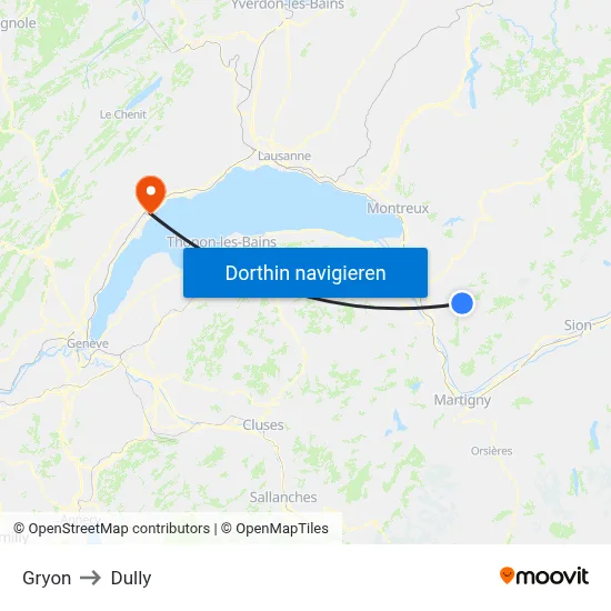 Gryon to Dully map