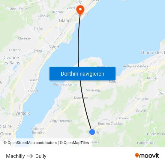 Machilly to Dully map