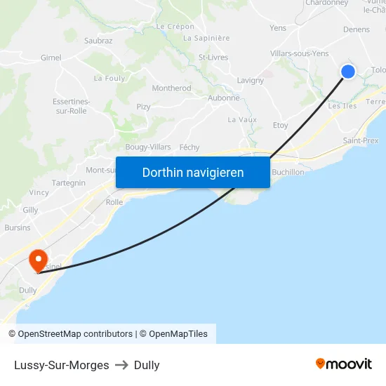Lussy-Sur-Morges to Dully map