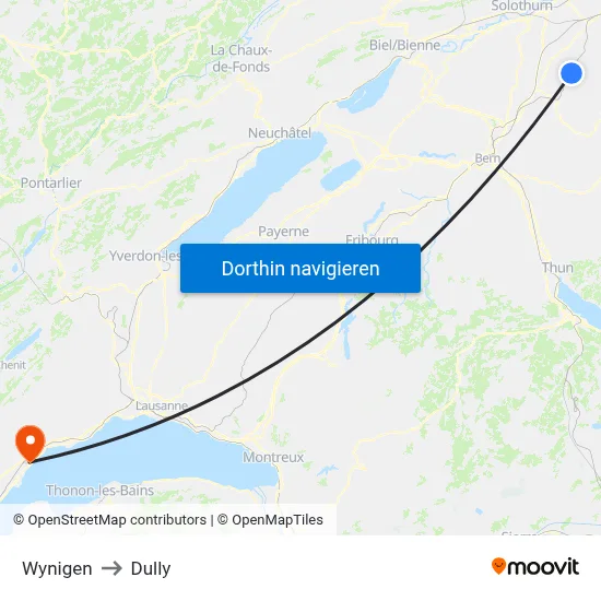 Wynigen to Dully map